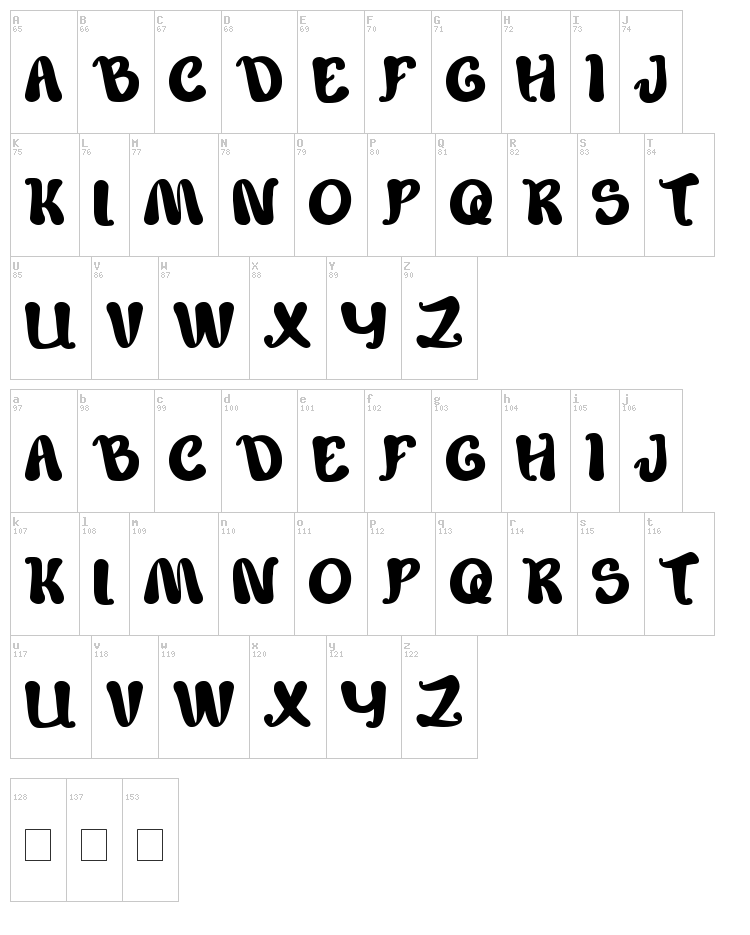 Children Stories font map